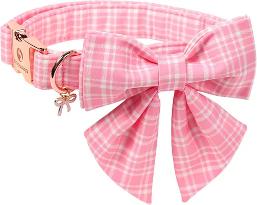 Miniatura 46 de DOGWONG Collar de perro arcoíris con bonito lazo para el Mes del Orgullo LGBT - Collar ajustable y cómodo para perros grandes, medianos y pequeños
