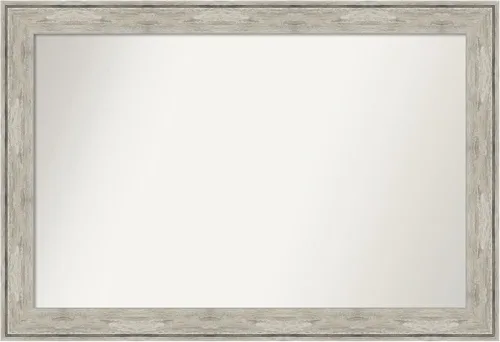 Miniatura 429 de Amanti Art Espejo de baño plateado para sobre fregadero, 28 x 47 pulgadas, espejo rectangular de plata imperial, marco de madera tradicional de gran