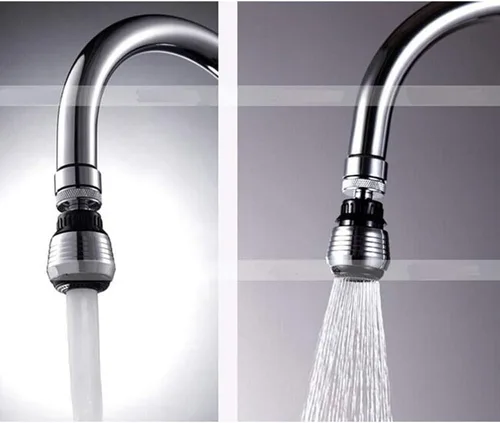 Miniatura 3 de Paquete de 2 rociadores de filtro aireador de grifo, fregadero giratorio de 360 grados para ahorro de agua para cocina y baño (corto)