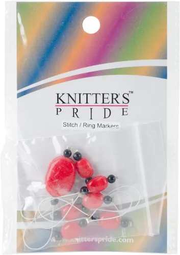 Knitter's Pride Zooni Marcadores de puntada con cuentas de colores (paquete de 7), mandarina