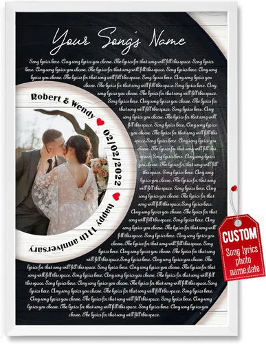 Miniatura 33 de H-DEWALL Póster personalizado de letras de canciones, regalos para marido, foto inspiradora, arte de pared, decoración de casa, sala de estar