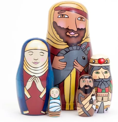 Miniatura 9 de Bits and Pieces - "Hazel & Friends Nesting Chickens - Muñecas anidables de madera pintadas a mano - Matryoshka - Juego de 5 muñecas de 5-1/2" de alto