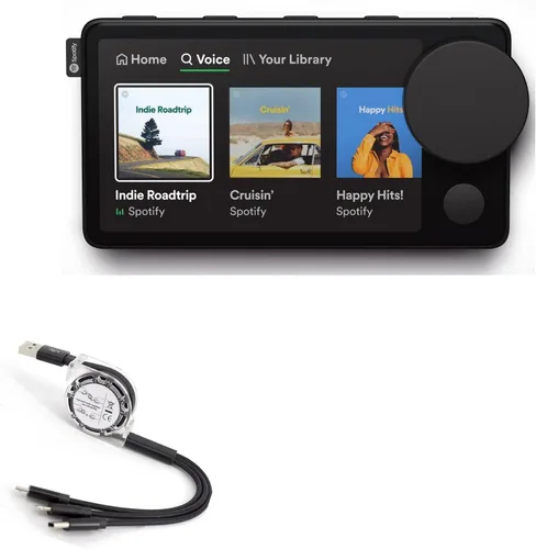 Miniatura 8 de BoxWave Cable compatible con Spotify Car Thing, cable AllCharge 3 en 1 para Spotify Car Thing, color negro azabache