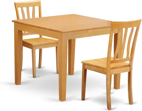 Miniatura 7 de East West Furniture OXAN5-OAK-C set de 5 mesas y 4 sillas para antecomedor, Madera Noble, Dorado Oxan5-roble-c