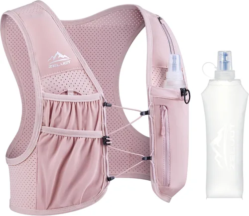 Miniatura 11 de Zelvot Chaleco de correr para mujeres y hombres, patente original de Estados Unidos, correas ajustables para el pecho, chaleco de hidratación
