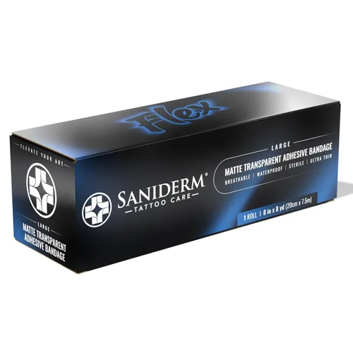 Miniatura 10 de Saniderm - Rollo de vendaje Flex Tattoo Aftercare - Envoltura de tatuaje ultra flexible, impermeable, estéril para una curación rápida y protección