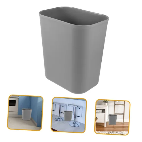 Miniatura 2 de Pequeño bote de basura de oficina 15l contenedor de basura de cocina papelera tapa Gris