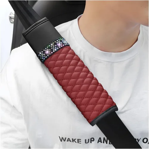 Miniatura 14 de zipelo 2 fundas para cinturón de seguridad de automóvil, almohadillas de cuero transpirable que protegen tu cuello, correas de arnés para una Negro