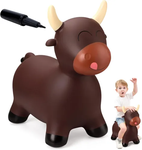 Miniatura 11 de Caballo Saltarín de Jirafa para Niños Pequeños, Animales Saltadores Caballo Saltarín, Juguetes Inflables Saltadores para Montar Regalos para Niños