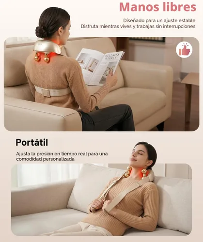 Miniatura 8 de SKG H7 Ultra E Masajeador de cuello inalámbrico para aliviar el dolor de tejido profundo, regalos del día del padre, masajeador ajustable de cuello