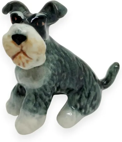 Miniatura 17 de WitnyStore Pequeño perro de pastor alemán alsaciano de pie negro y marrón de 3 pulgadas, hecho a mano, hecho a mano, de cerámica, cachorros, perros