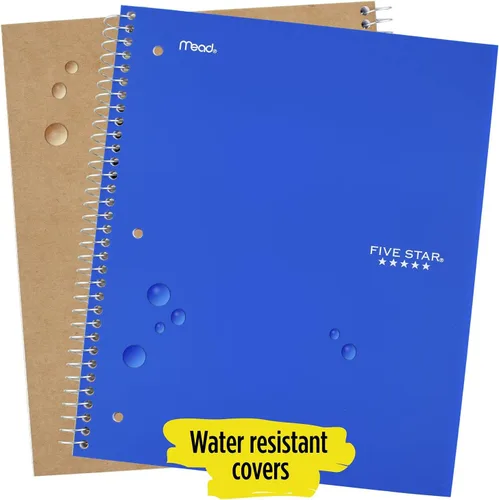 Miniatura 5 de Five Star Cuaderno de alambre, 1 materia, 100 unidades, regla ancha, azul rey (72023)