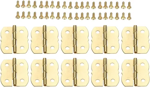 Miniatura 10 de dophee 10 mini bisagras de mariposa, bisagras decorativas para caja de madera, caja de joyería, caja de regalo, caja de vino, armario, pecho, puerta