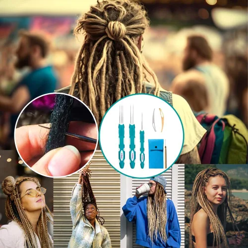 Miniatura 8 de Yarniss Ganchos de ganchillo para rastas con mango ergonómico, aguja de ganchillo para cabello de 0.75mm para trenza Loc