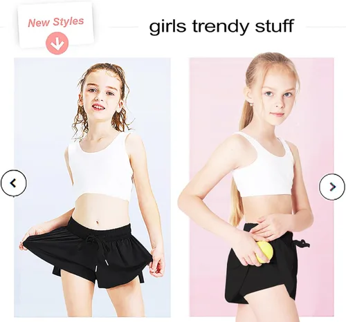 Miniatura 3 de Pantalones cortos de mariposa para niñas con forro de elastano, pantalones cortos de mariposa con bolsillo
