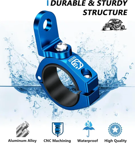 Miniatura 4 de VAZESWIN Soporte de luz para látigo UTV, soporte de bandera de látigo UTV resistente de aleación de aluminio, soporte de montaje de barra de luz