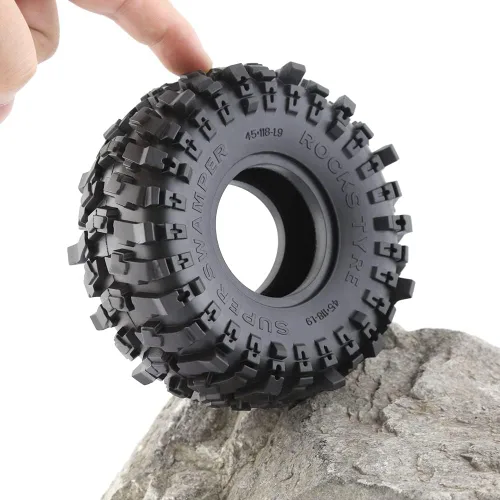 Miniatura 7 de 1.9 Neumáticos sobre orugas 1/10 RC Neumáticos de goma suave de 4.646 in con inserto de espuma para RC Crawler Car Traxxas TRX4 Axial SCX10 SCX10 II