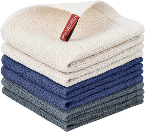 Miniatura 8 de Nialnant - Toalla de cocina 100% algodón, tejido gofre, suave, absorbente y de secado rápido, toallas para secar platos, trapos de limpieza - Multi