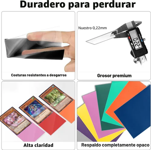 Miniatura 3 de Juego de 200 fundas negras compatibles con fundas para tarjetas pequeñas japonesas Yu-gi-oh, 2.4 x 3.5 pulgadas, textura trasera, barajado perfecto