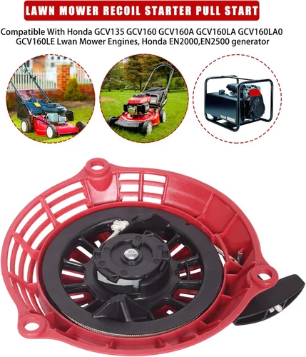 Miniatura 6 de Gashwer Arrancador de retroceso compatible con Honda GC 130/160 GCV 130/160 4hp 5hp 6hp 6.5hp EN2000 Hru19 GC135 GC160 piezas motor generador Rojo