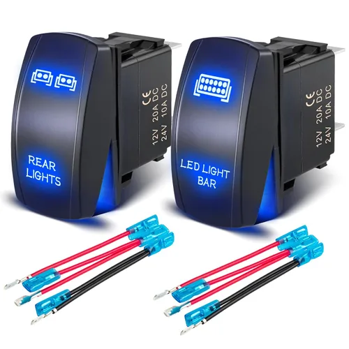 Anina Interruptor basculante de barra de luz LED, 2 unidades, luz trasera de encendido/apagado para Polaris UTV Ranger RZR camión, Can-Am coche,