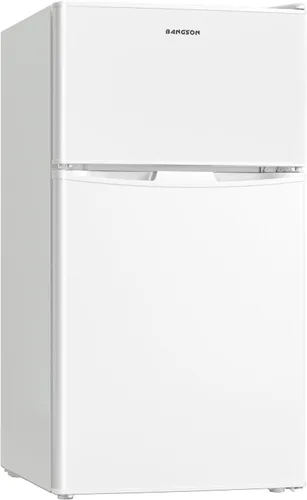 Miniatura 11 de BANGSON Mini refrigerador de 3.2 pies cúbicos con congelador, refrigerador pequeño de oficina de 2 puertas, refrigerador compacto silencioso