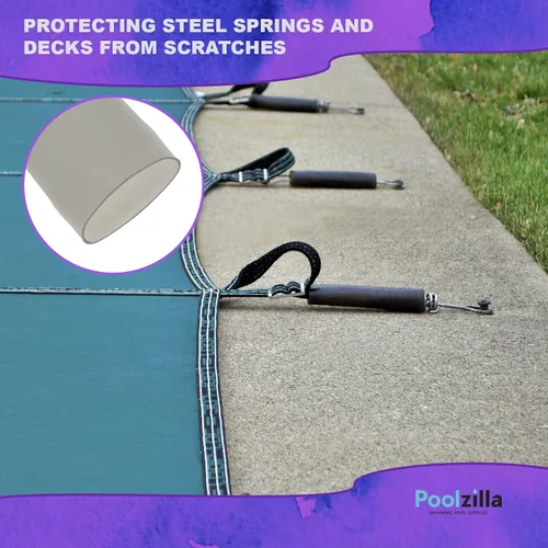 Miniatura 4 de Poolzilla 1 paquete de fundas para cubierta de seguridad para piscina, hechas de vinilo, protegen los resortes y cubiertas de arañazos