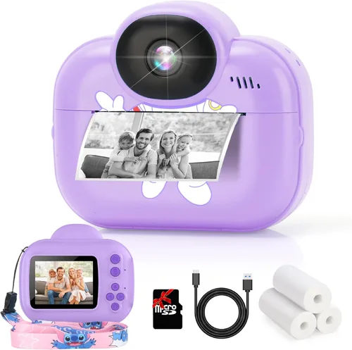 Cámara para niños de impresión instantánea, cámara digital Trayoo para niños, cámara portátil para niños, Navidad, cumpleaños, niñas para 3, 4, 5,