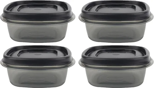 Miniatura 17 de Paquete de contenedores de almacenamiento de alimentos de 1.25 tazas, juego de 9 piezas, tapas azules fáciles de encontrar, 4 recipientes, 4 tapas
