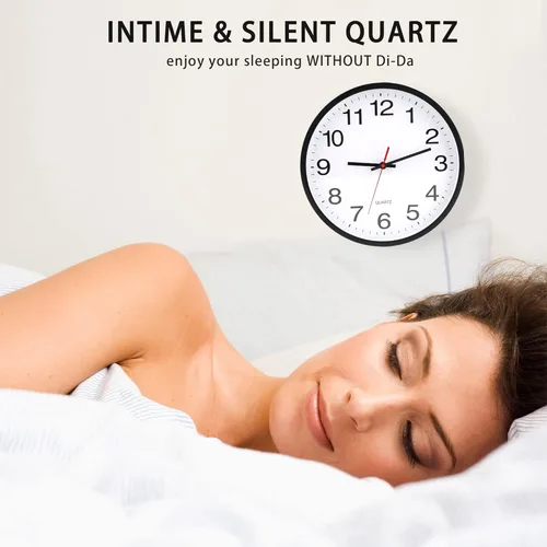Miniatura 3 de OceeK Reloj de pared, silencioso sin tictac, moderno reloj de pared pequeño de 8 pulgadas, reloj analógico clásico de cuarzo de calidad, funciona