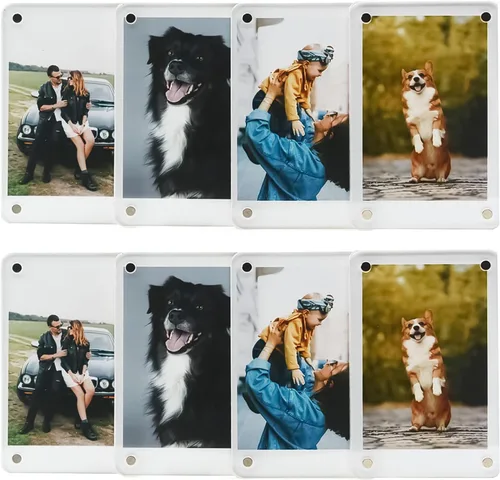 Marco magnético Polaroid, marcos de fotos magnéticos Instax Mini de 2 x 3, marco magnético acrílico para nevera [8 unidades, 16 unidades] Paquete de