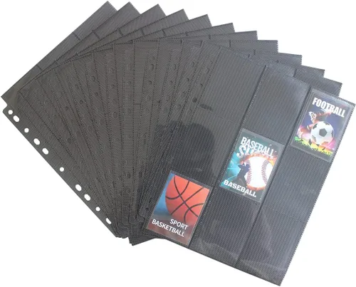 Miniatura 3 de Páginas superiores de 9 bolsillos de doble cara para tarjetas, 900 bolsillos de carga lateral para tarjetas, hojas protectoras de tarjetas