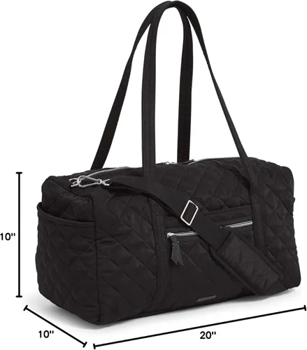 Miniatura 8 de Vera Bradley Bolsa de viaje mediana de sarga Performance para mujer, Negro, talla única