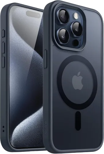 Miniatura 7 de JETech Funda magnética para iPhone 15 de 6.1 pulgadas, compatible con MagSafe, translúcida mate, delgada, a prueba de golpes, color negro