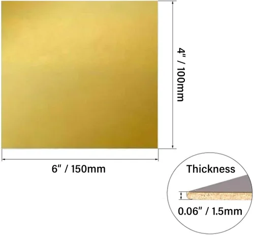 Miniatura 4 de Dxcaicc Brass Sheet H62 High Purity Raw Materials 1.5mm Metal Brass CU Widely Used in Product Development,200x200x1.5mm