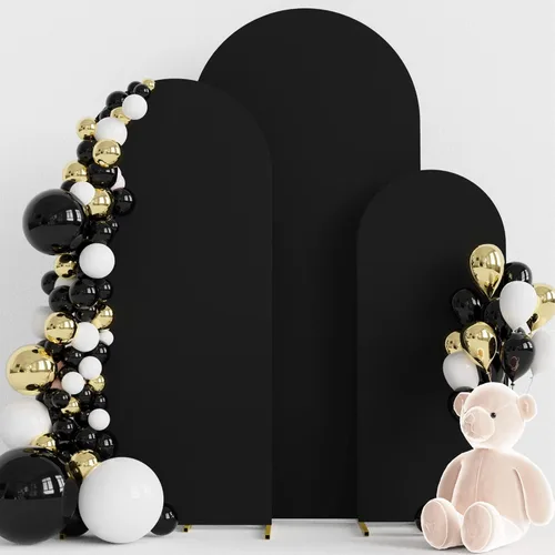 Miniatura 12 de Wokceer Juego de 3 fundas de arco de boda de elastano ajustadas para arco de boda para parte superior redonda, soporte de arco de Chiara para Beige