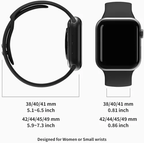 Miniatura 6 de Sinjimoru Correa de silicona para Apple Watch, compatible con Apple Watch de 1.496 in, 1.575 in, 1.614 in, 1.654 in, 1.732 in, 1.772 in, 1.929 in