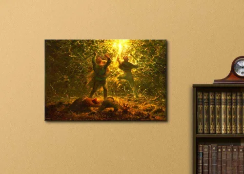 Miniatura 2 de wall26 - Hunting Birds at Night por Jean-Francois Millet - Lienzo decorativo para pared, arte de reproducción de pintura famosa - 16 x 24 pulgadas