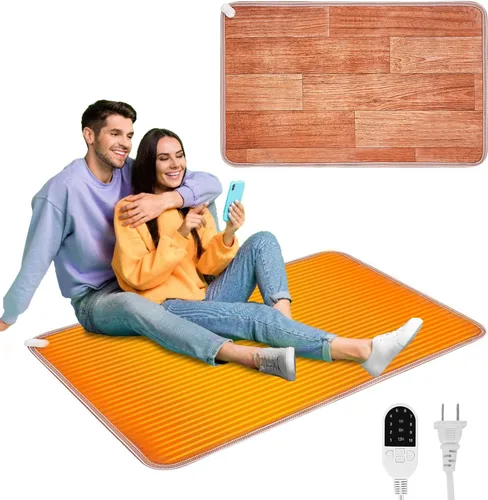 Calentador térmico de PVC de 110 V para calentador de pies debajo del escritorio, 31.5 x 20 pulgadas, almohadilla térmica eléctrica de ahorro de