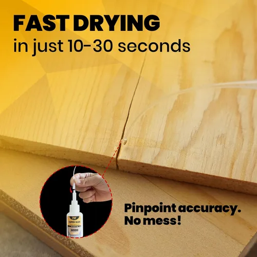 Miniatura 3 de Superpegamento líquido para madera, adhesivo de cianoacrilato instantáneo transparente para manualidades de madera, reparación de carpintería