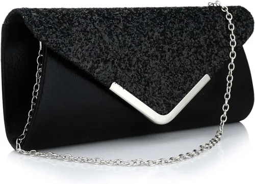 Bolso de noche con lentejuelas con purpurina para mujer, bolso de mano para fiesta de novia