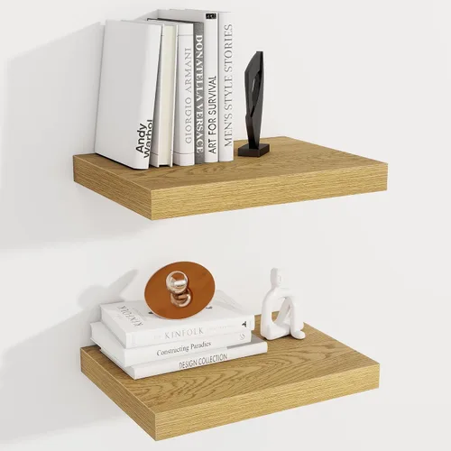 Miniatura 36 de Fun Memories Estantes flotantes de 12 pulgadas de profundidad, estantes de pared de madera de 16 x 12 pulgadas, estante de almacenamiento rústico