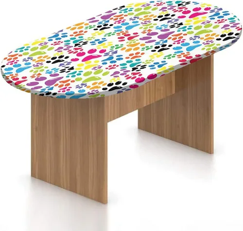 Miniatura 26 de Mantel ajustable ovalado de poliéster con borde elástico, para amantes de los perros, pastor austratliano con estampado de mastín italiano, se