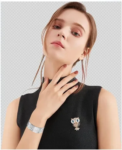 Miniatura 7 de KACON Pulsera de plata de ley 925, brazalete abierto simple de moda para mujeres y niñas