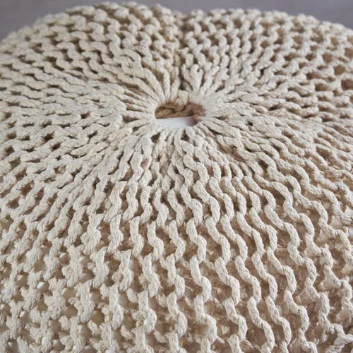 Miniatura 7 de Christopher Knight Home Ansel Puf de algodón de punto, color beige