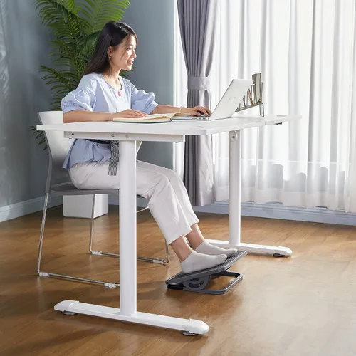 Miniatura 8 de EUREKA ERGONOMIC Reposapiés ajustable con inclinación, reposapiés para debajo del escritorio en el trabajo con superficie de masaje, reposapiés