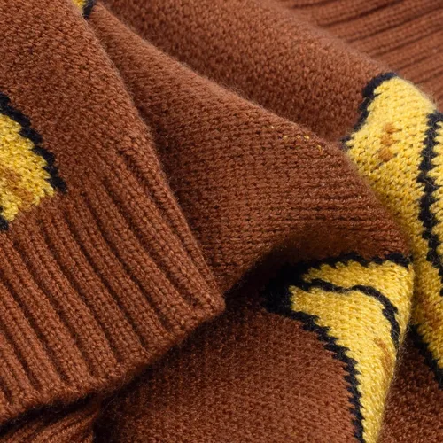 Miniatura 5 de Fitwarm Suéter de plátano para perro, ropa térmica de invierno para perros pequeños, niños y niñas, atuendo para mascotas, marrón, amarillo, XS