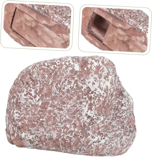 Miniatura 9 de Llavero de piedra falsa para exteriores, diseño de resina resistente a la intemperie, almacenamiento decorativo de imitación de roca