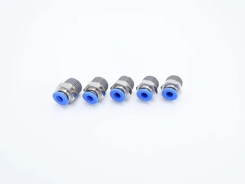 Miniatura 26 de Accesorio de conexión de empuje 5/32" Tubo OD x 10-32 UNF rosca macho, Conectores neumáticos de aire y agua de empuje rápido rectos para macho