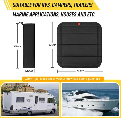 Miniatura 2 de Magnetic RV Vent Cover - 16.25 x 16.25 Inch Foldable Magnet RV Blackout Window Shade Sun Cover with UV Protection and Waterproofing, Comes with